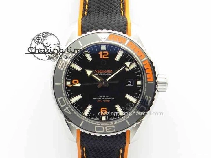 0521 Resilient Planet Ocean 2016 43.5mm SS OM 1:1 Best Edition Black Dial On Black Nylon Strap A 8167